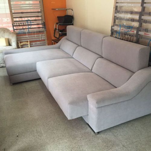 Sofá Chaisslonge tapizado liso