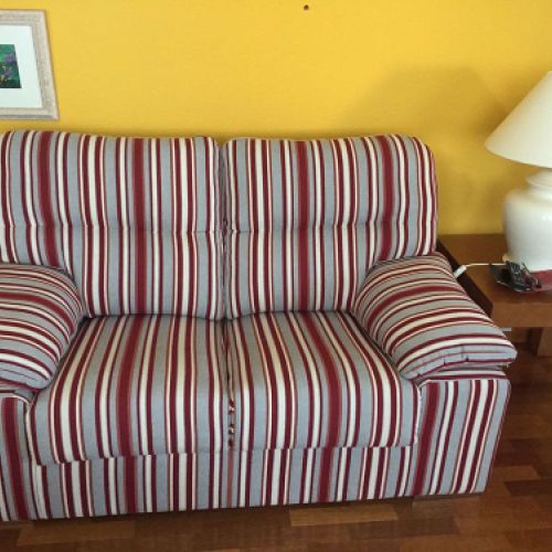 Tresillo tapizado rayas